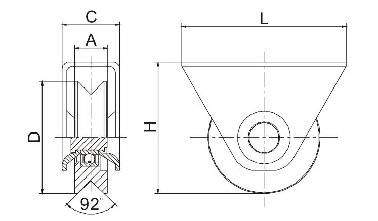 sliding gate wheel size 