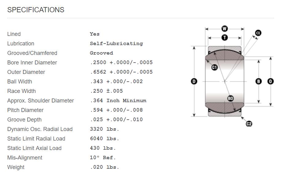 MS14101-4 Aerospace Bearings